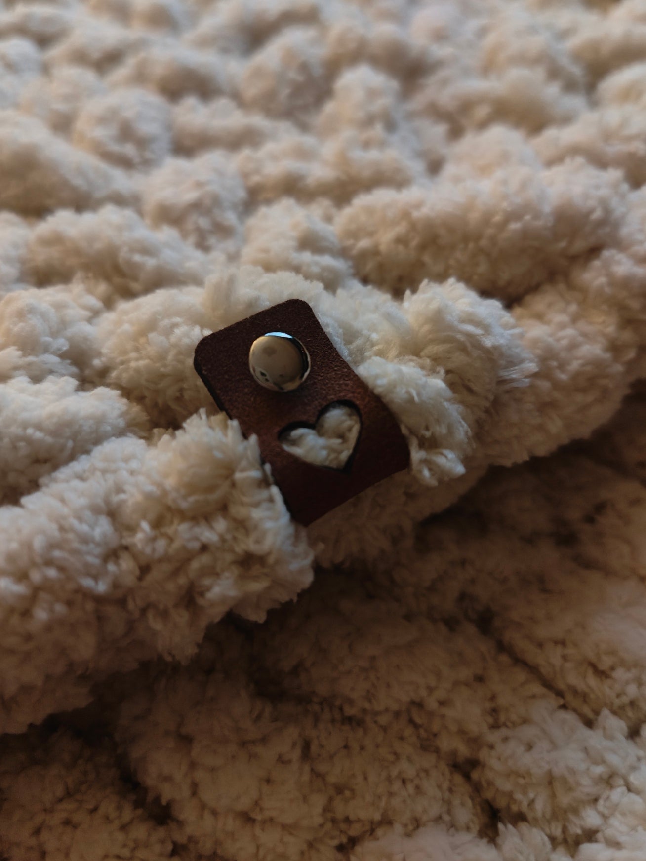 10 pack Faux Leather Heart Tags