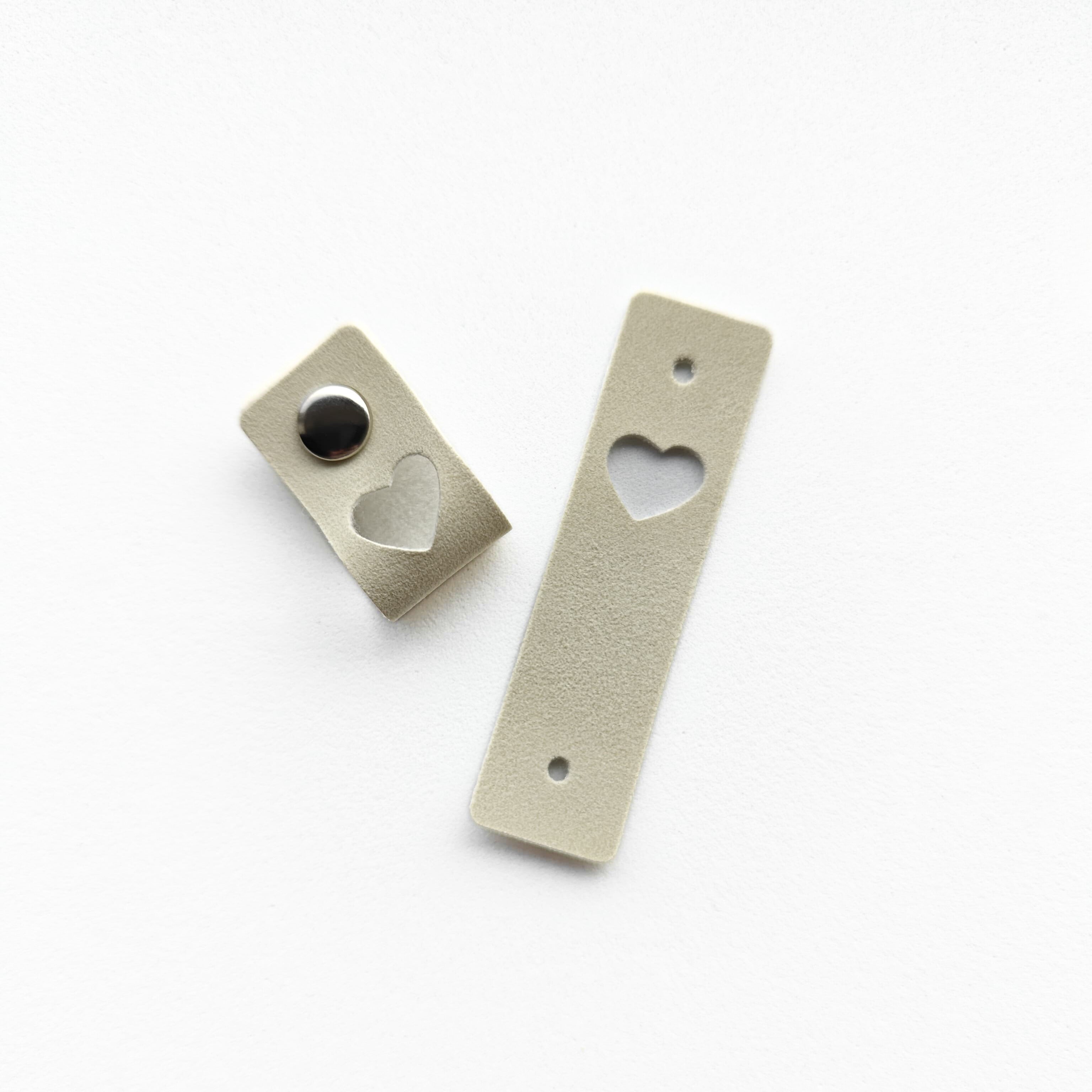 10 pack Faux Leather Heart Tags